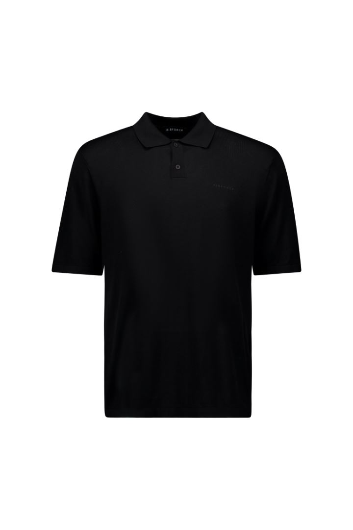 Airforce Knitted Polo Heren True Black L
