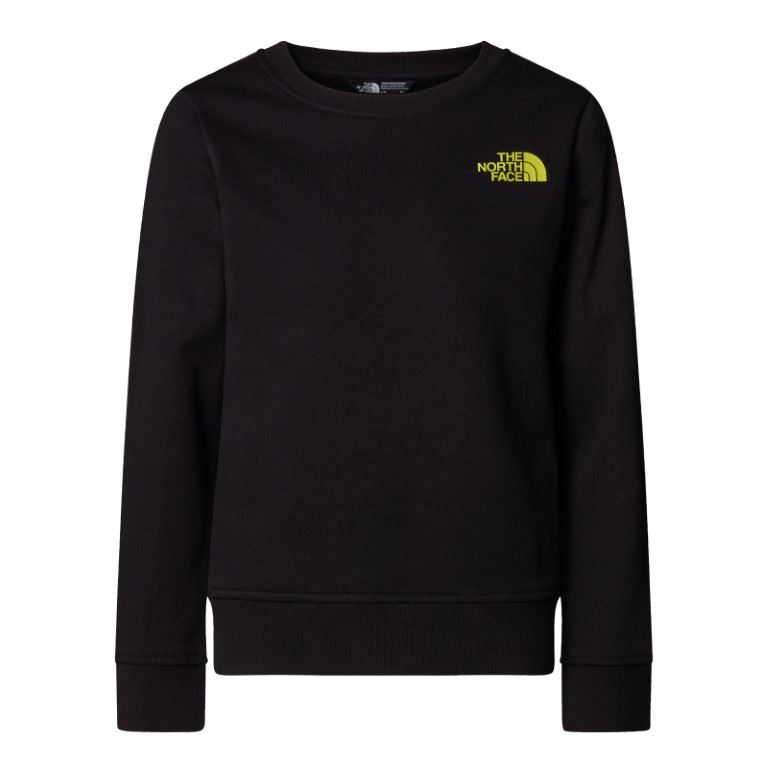 The North Face Redbox Regular Crew Trui Kinderen TNF Black/Sulphur Spring Green M