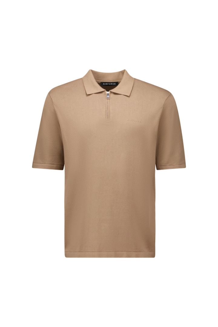 Airforce Knitted Zip Polo Heren Amporah M