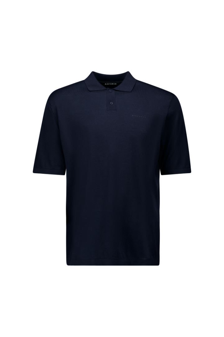 Airforce Knitted Polo Heren Dark Navy Blue L