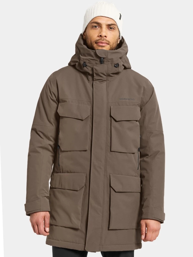 Didriksons Drew Parka Jas Heren Mocha Brown L