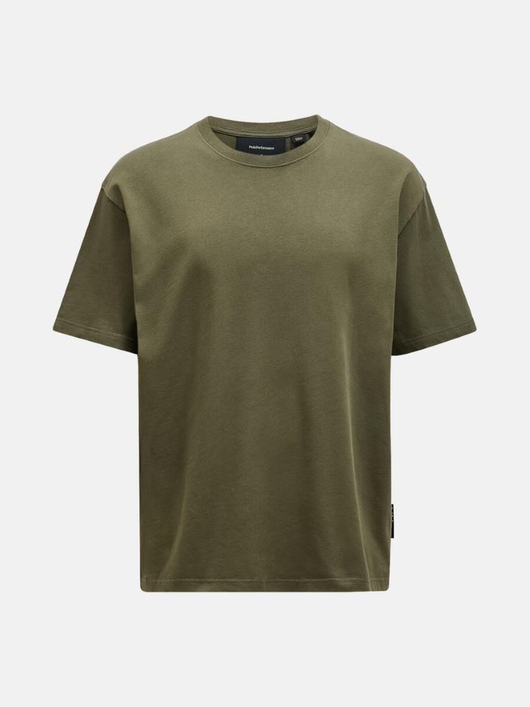 Peak Performance Heavy Cotton T-shirt Heren Pine Needle L