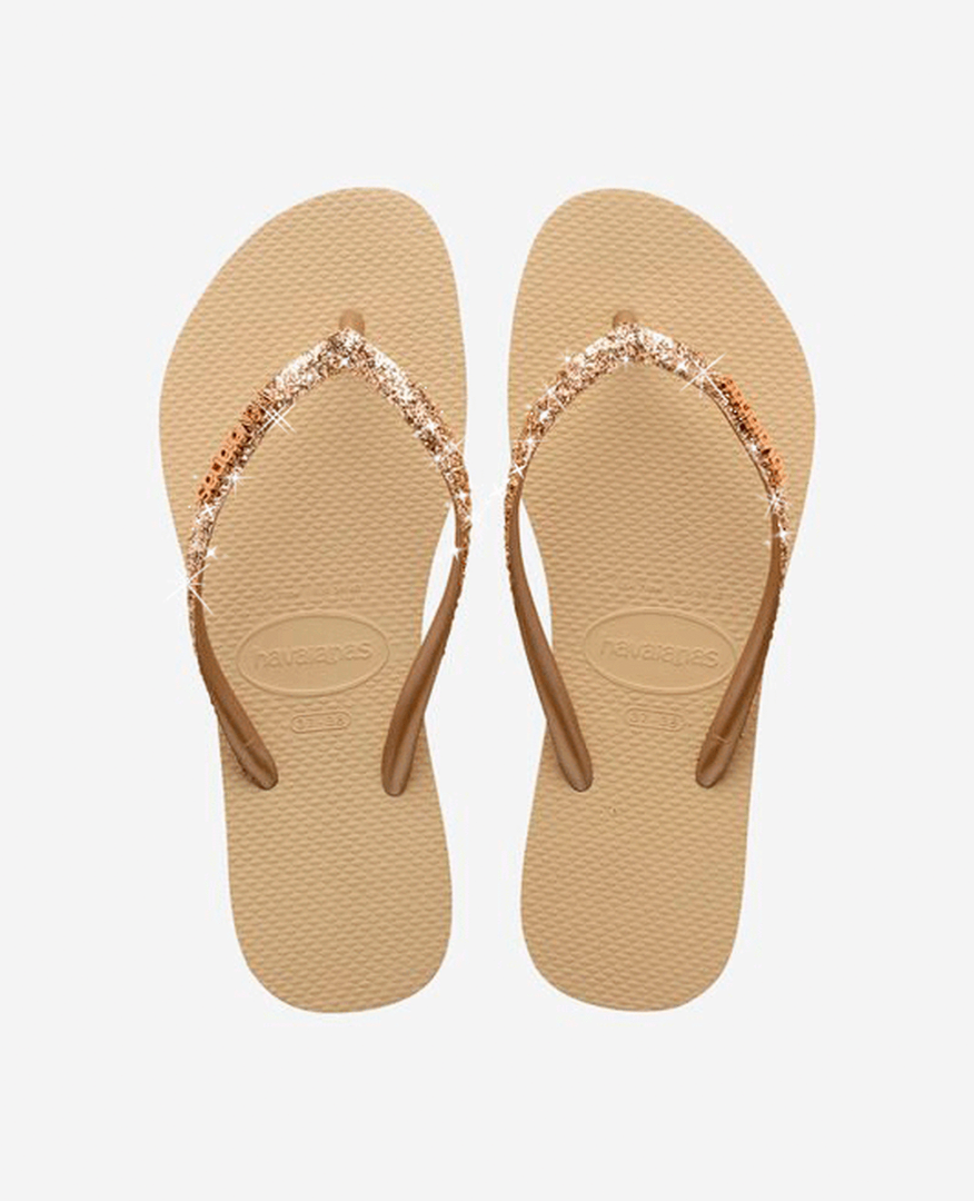 Havaianas Slim Glitter II Slipper Dames Sand Grey 41/42