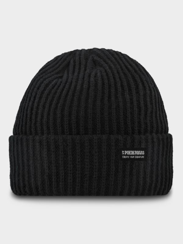 Poederbaas Royal Rib Muts Black One Size