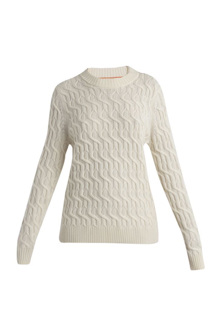 Cable Knit Crewe Merino Dames Trui Undyed L Soellaart.nl