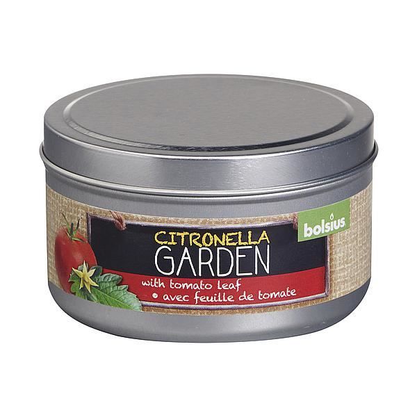 Geurkaars Blik Citronella/Tomatenblad 24 Branduren Kaars Soellaart.nl