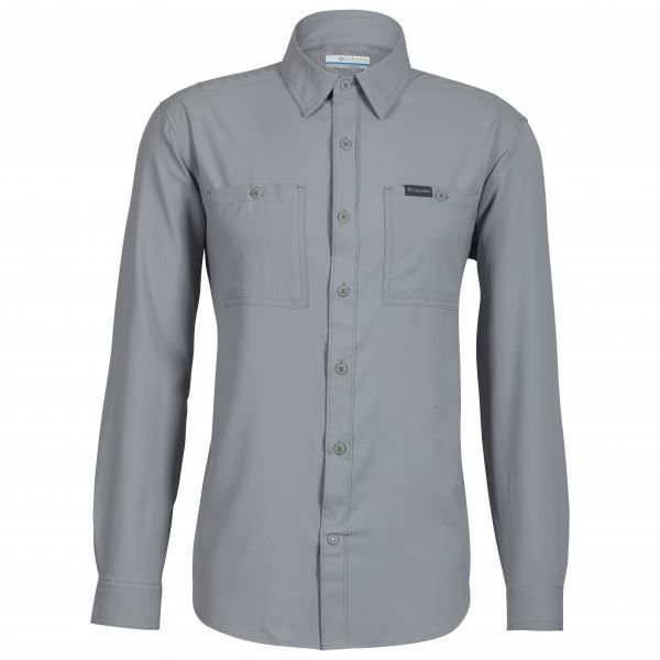 Utilizer Woven LS Heren Shirt Columbia Grey L Soellaart.nl
