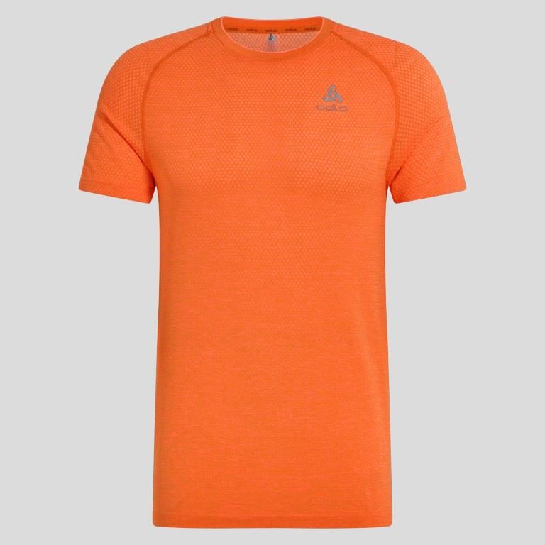 Crew Neck SS Hardloop T-Shirt Heren Shocking Orange S Soellaart.nl