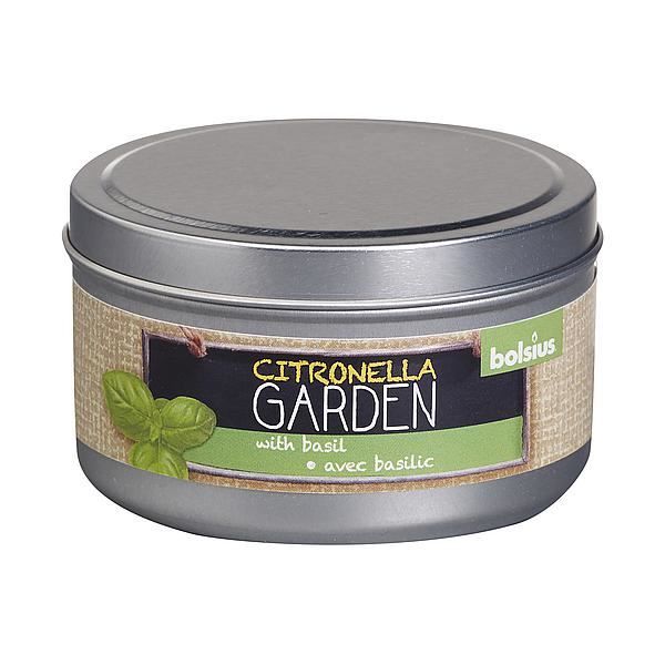 Geurkaars Blik Citronella/Basilicum 24 Branduren Kaars Soellaart.nl