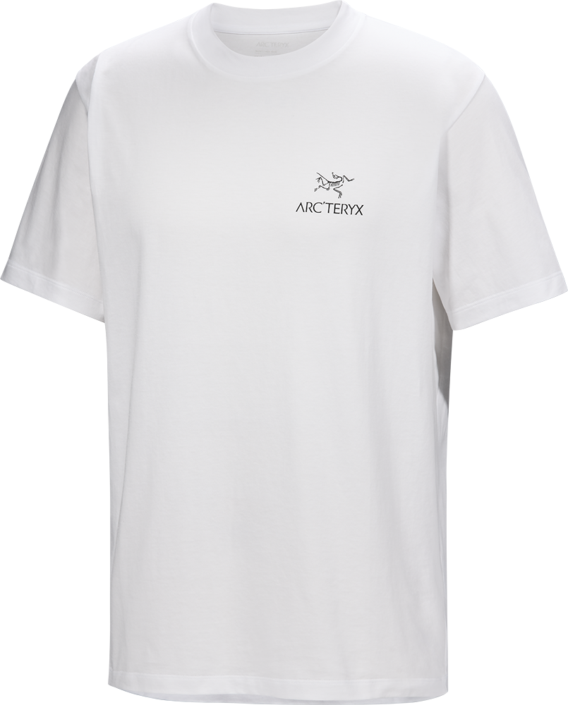 Arcteryx Kragg Sl Cotton Bird Word Ss T-shirt Heren White Light/Black M